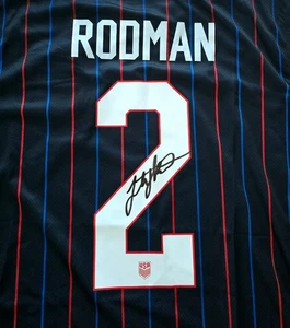 Camiseta de visitante firmada por Trinity Rodman USWNT 2025 talla L en persona con Coa - Imagen 1 de 3