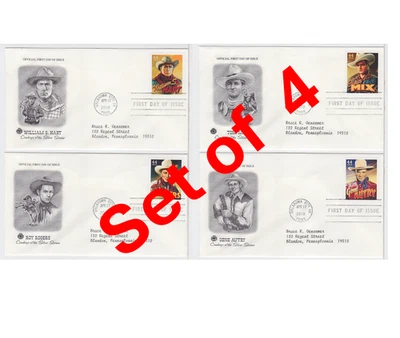 TurtlesTradingPost- Cowboys of the Silver Screen #4446-49 FDC 2010- Artcraft Var - Image 1 of 3