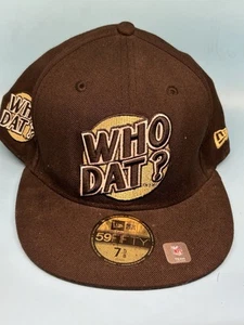New Era 59FIFTY NFL New Orleans Saints Who Dat? Fitted Hat Size 7 5/8 READ DESC - Picture 1 of 16