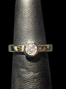 Anello solitario da donna con diamanti .43 CT. oro bianco 14 carati 3dwt misura:5,5 (MP1043844) - Foto 1 di 3