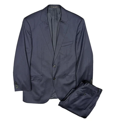 Hugo Boss Suit "James/Sharp" Super 120s Wool 2pc Birdseye Navy Blue 40R 30x29 - Image 1 of 4