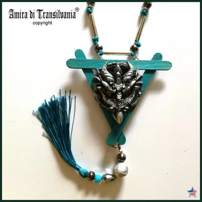 Dragon Pendant Fantasy Oriental Viking North Jewelry Necklace Amulet Mythology - Image 1 of 4