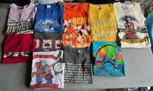 10 Stück Vintage 90er Y2K T-Shirt Band lustig Skate Dodgers Iron Maiden Grunge - Bild 1 von 9