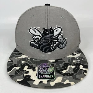 Charlotte Hornets Hat Cap Snapback Gray Camo NBA Basketball '47 Brand Mens - Picture 1 of 12