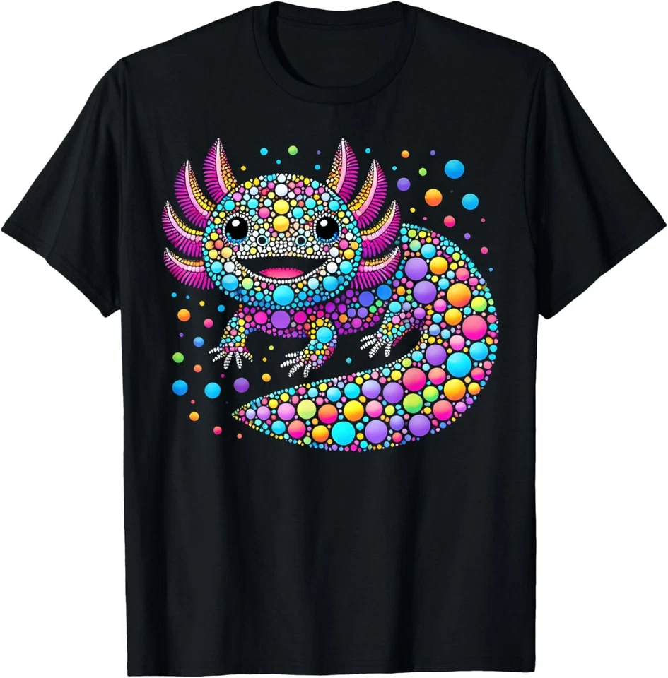 Linda camiseta unisex Happy Dot Day colorida a lunares axolotl Foto 1 de 1