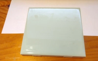 1 Wall Tile Mosaic USA 4-3/8" Sq. Gloss Mint Pale Green Ceramic 1950s Retro Vtg - Image 1 of 4