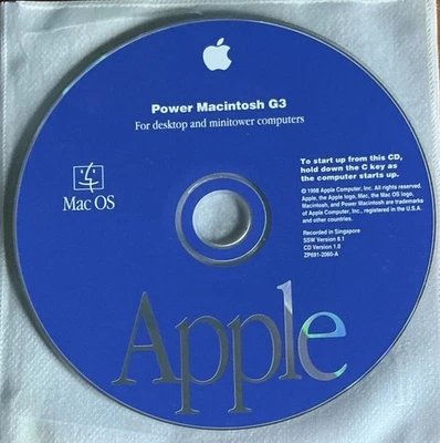 Apple Power Macintosh G3 OS 8.1 Install Restore Bootable CD Software ZP6912060A - Image 1 of 2