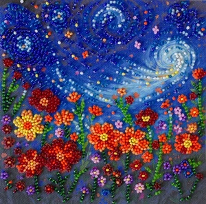 Bead Embroidery Kit "A Midsummer Night's Dream" size 5.9"x5.9" / 15.0x15.0 cm - Picture 1 of 7