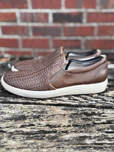 Ecco Soft 7 Slipper Damen geflochtene braune Lederschuhe - Größe 41 (US-10/10,5) M5 - Bild 1 von 16