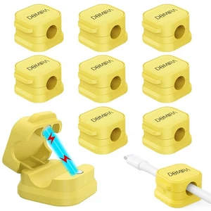 10Pk Self Adhesive Magnetic Cable Clip Electric Cord Holder Organizer USB Charge - Picture 1 of 10