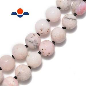 Natural Pink Opal Carved Round Beads 18mm 8'' Strand