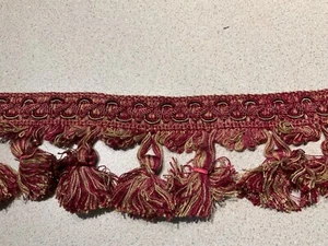 3" RED/BEIGE TASSEL FRINGE. CONSO 21937 COLOR W122 - Foto 1 di 1
