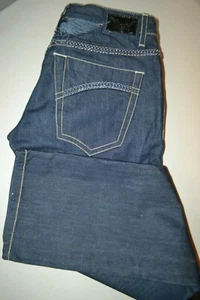 Robin's Men's Marlon Straight Blue Rhinestone Dark Blue Jeans Size 36x35 - Picture 1 of 12