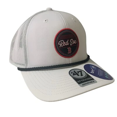 Кепка для гольфа бейсболка с регулируемой сеткой Boston Red Sox '47 Brand Trucker белая OSFM - Изображение 1 из 4