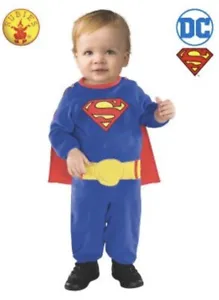 Superman Romper DC Comics Superhero Fancy Dress Halloween New Born 0-6 M Costume - Picture 1 of 1