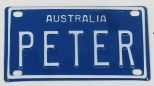 PETER NOVELTY NAME MINI TIN AUSTRALIAN LICENSE NUMBER PLATE - Picture 1 of 1