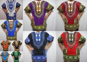 Dashiki Kaftan Stamm afrikanische Männer Frauen Rasta Boho Hippie Bluse ethnisches Top 1 Größe - Bild 1 von 32