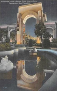 Triumphal Arch GGIE 1939 Court of Flowers San Francisco Expo Vintage Postcard - Bild 1 von 1