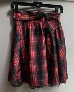 Girls GAP Holiday Christmas Plaid Taffeta Skirt With Bow Size XL Big Girls - Picture 1 of 7