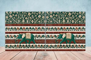 Elephant Ceramic tiles - Set of 2 Indian Wall Ceramic Tiles - Mughal home decor - Bild 1 von 3