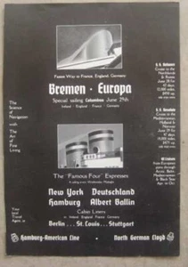 HAMBURG AMERICAN - NGL 30er Jahre oversized AD viele Schiffe - Bild 1 von 1