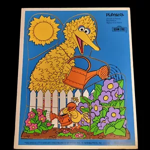 Vintage 1979 Playskool Big Bird 315-20 Sesame Street Wooden Puzzle - 9 Pieces - Picture 1 of 3