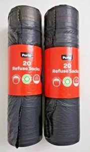 40 x 100 Liter große Kordelzug Müllsäcke (86 x 73cm) schwarze Mülleimertaschen stark - Bild 1 von 3