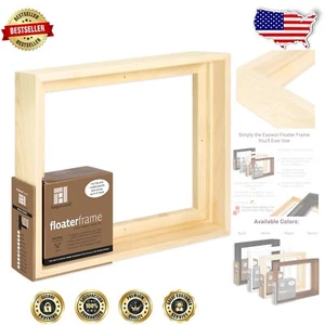 All-in-One 11x14 Wood Floater Frame: Maple Bold, Easy Assembly, Complete Kit - Picture 1 of 10