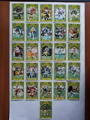 1986 Topps 1000 YARD CLUB complete set (Payton/Largent/Dickerson/Dorsett/Monk)!!