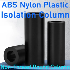 1000Pcs M3~M12 ABS Black Isolation Column Nylon Plastic Non-Thread Round Spacers - Picture 1 of 6