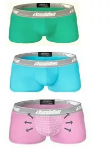 WJ PRO AussieBum Trunks Men's Underwear in Green, Pink and Pastel Blue - Picture 1 of 5