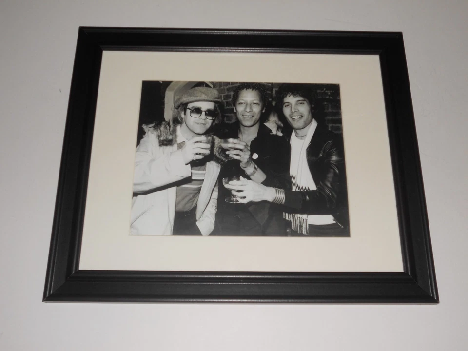 Framed Elton John, Freddie Mercury (Queen), Peter Straker 1978 Party 14"x17" - Image 1 of 1