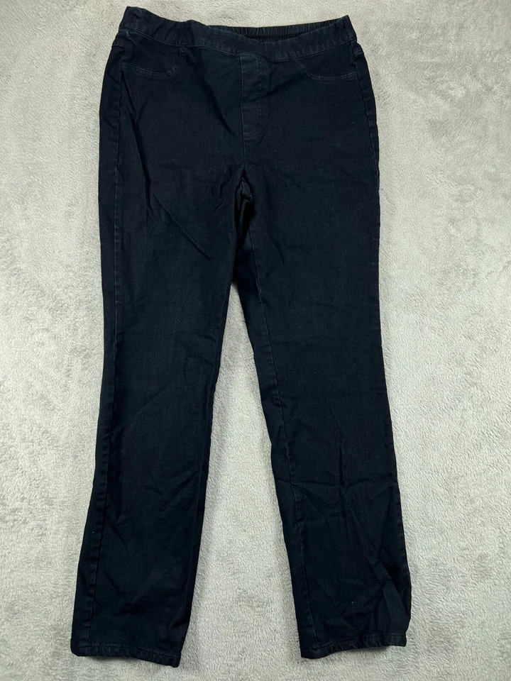 Брюки живые женские Isaac Mizrahi 10 синие эластичные без застежек эластичные на талии 33x30 - Изображение 1 из 4