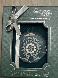 VINTAGE 1988 THE GIFTWARE SUITE SWAROVSKI VACANZA ACQUAFORTE CRISTALLO PACE ORNAMENTO - Foto 1 di 1