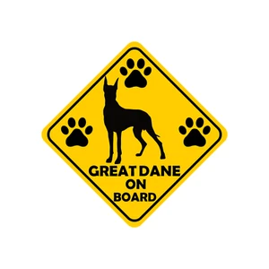 5X Deutsche Dogge on Board Auto Aufkleber 9X9 cm Hunde Sticker - Picture 1 of 1