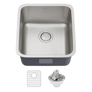 Kraus KA1US17B Dex 17" Undermount Single Bowl 16 Gauge Stainless - Stainless - Picture 1 of 12