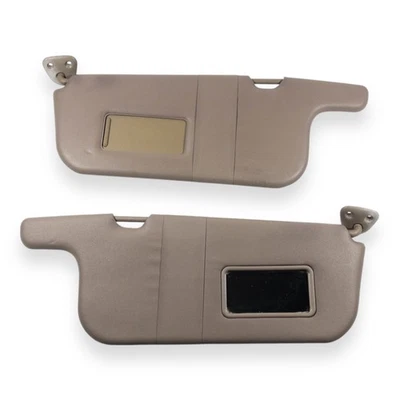1998-2002 Toyota Corolla Driver & Passenger Side Sun Visor Pair Tan Brown Vinyl - Image 1 of 4