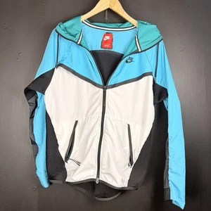 Nike Tech Herren Jacke Größe Large Windrunner Hyper Mesh Windbreaker weiß blau - Bild 1 von 14