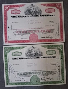 (3) Certificados de stock antiguo Grand Union Co 1967 y 1972 NY Lackawanna RR 1979 - Imagen 1 de 4
