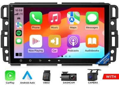 Android 13 6+64 8 núcleos estéreo para automóvil CarPlay GPS navegación DSP 4G LTE para Chevy GMC Buick Foto 1 de 4