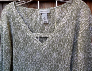 NUEVO SIN ETIQUETAS 💥 CATHERINES 💥 Top Plisado Adornado Manga 3/4 4X (30/32W) - Imagen 1 de 3