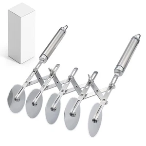 5-Wheel Professional Pastry Cutter - Stainless Steel Pizza & Dough Tool, Mult... - Picture 1 of 7