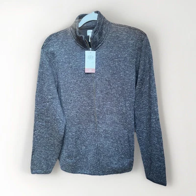Dockers, Gray/Black Zip Knit Jacket, New, With Tags, Size Medium - Image 1 of 4
