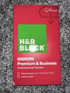 H&R Block 2024 Premium & Business Tax Software [Boxed Key Card] - Afbeelding 1 van 1