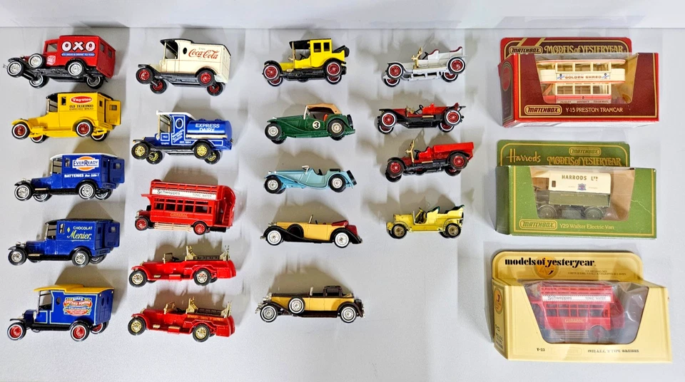 Matchbox Models of Yesteryear Lot of 22- Coke, Rolls Royce, Fire Trucks, Etc. - Image 1 of 4