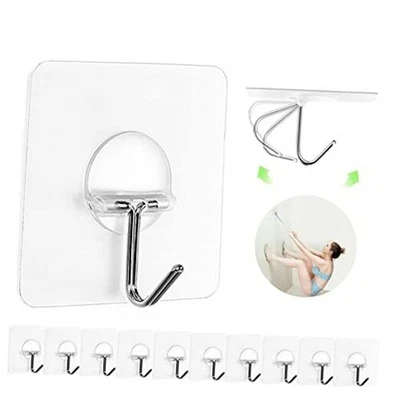 Ganchos adhesivos para colgar ganchos de pared de alta resistencia autoadhesivos 12 ganchos medianos Foto 1 de 4