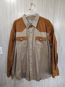 Carhartt Pearl Snap Canvas Western Mens 4x Irregular Cowboy Rodeo Ranch Farm - Picture 1 of 9
