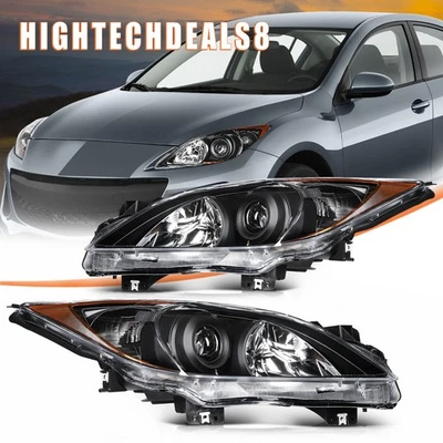 Conjunto de faros para Mazda 3 2010-2013 (5 velocidades) negro con par ámbar MA2518130 Foto 1 de 4