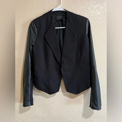 Theory black lamb leather panel blazer jacket 2 - Image 1 of 4