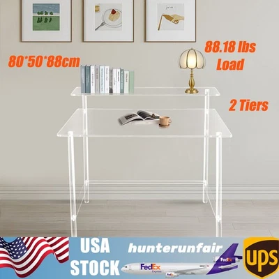 Escritorio Acrílico Hogar Oficina Escritorio Escritorio Transparente Computadora Escritorio Escritorio 80*50*88 cm Foto 1 de 4